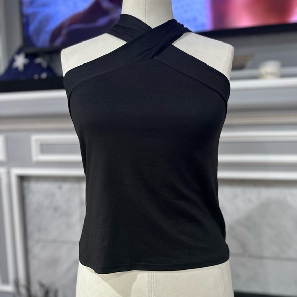 Zella Black Cross-Front Top - Picture 2 of 4